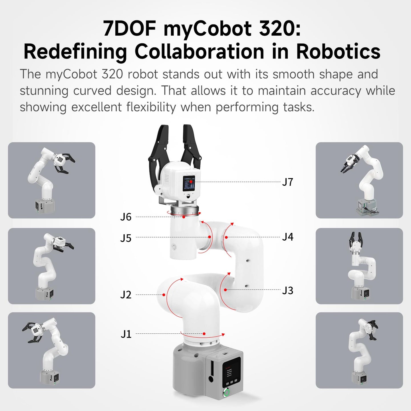 Bras robotique collaboratif MyCobot 320 M5 supportant une charge utile de 1 kg