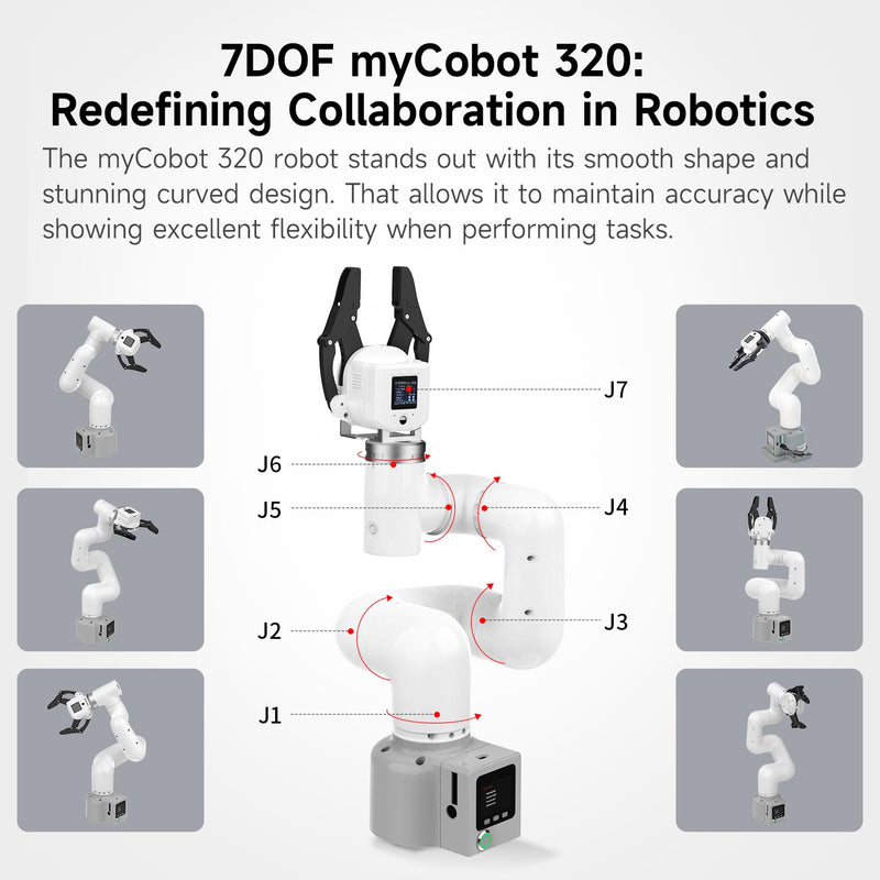 Bras robotique collaboratif MyCobot 320 M5 supportant une charge utile de 1 kg