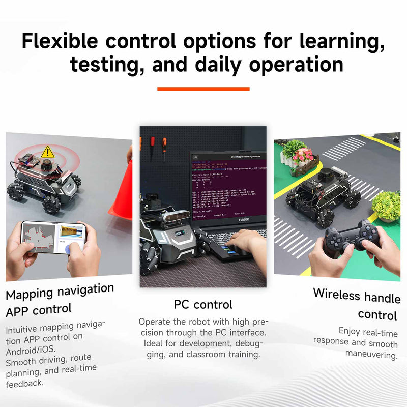 ROSMASTER M1 AI Large Model ROS2 Robot with Mecanum Wheel for Jetson NANO 4GB/Orin NANO SUPER/RDK X5/RaspberryPi 5