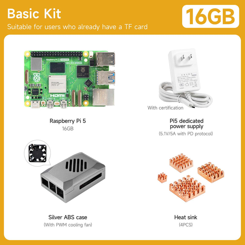 Raspberry Pi 5 Board and Starter Kit(2G/4G/8G/16G)