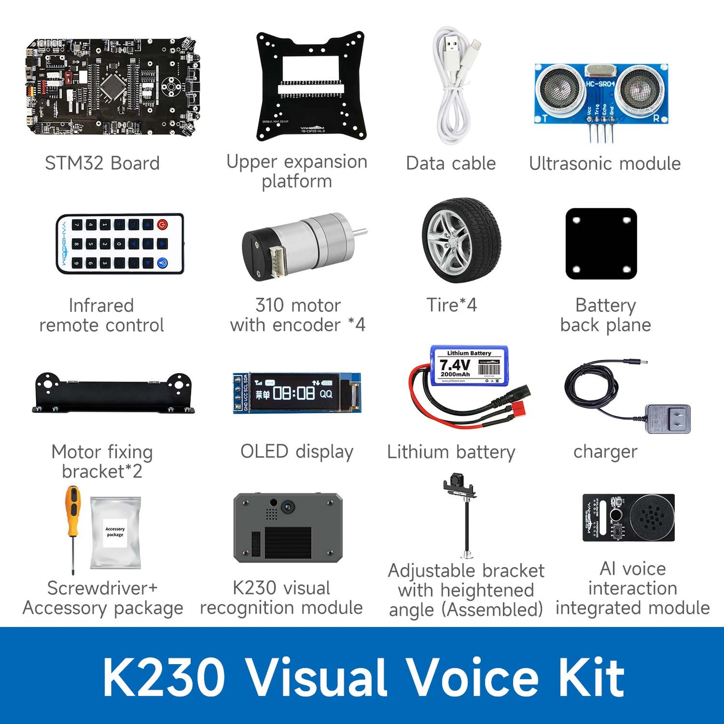 Voiture intelligente STM32 avec carte de développement multifonctionnelle