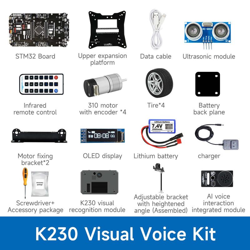 Voiture intelligente STM32 avec carte de développement multifonctionnelle