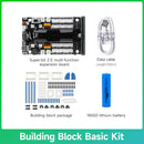 Building Block Basic Kit with Superbit 2.0 expansion board, data cable, building blocks and battery.