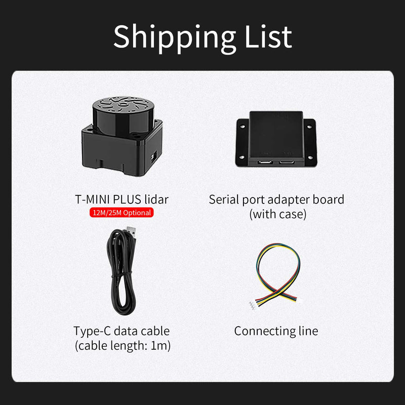 T-MINI-Plus Lidar TOF Rango de 12M compatible con ROS1 ROS2