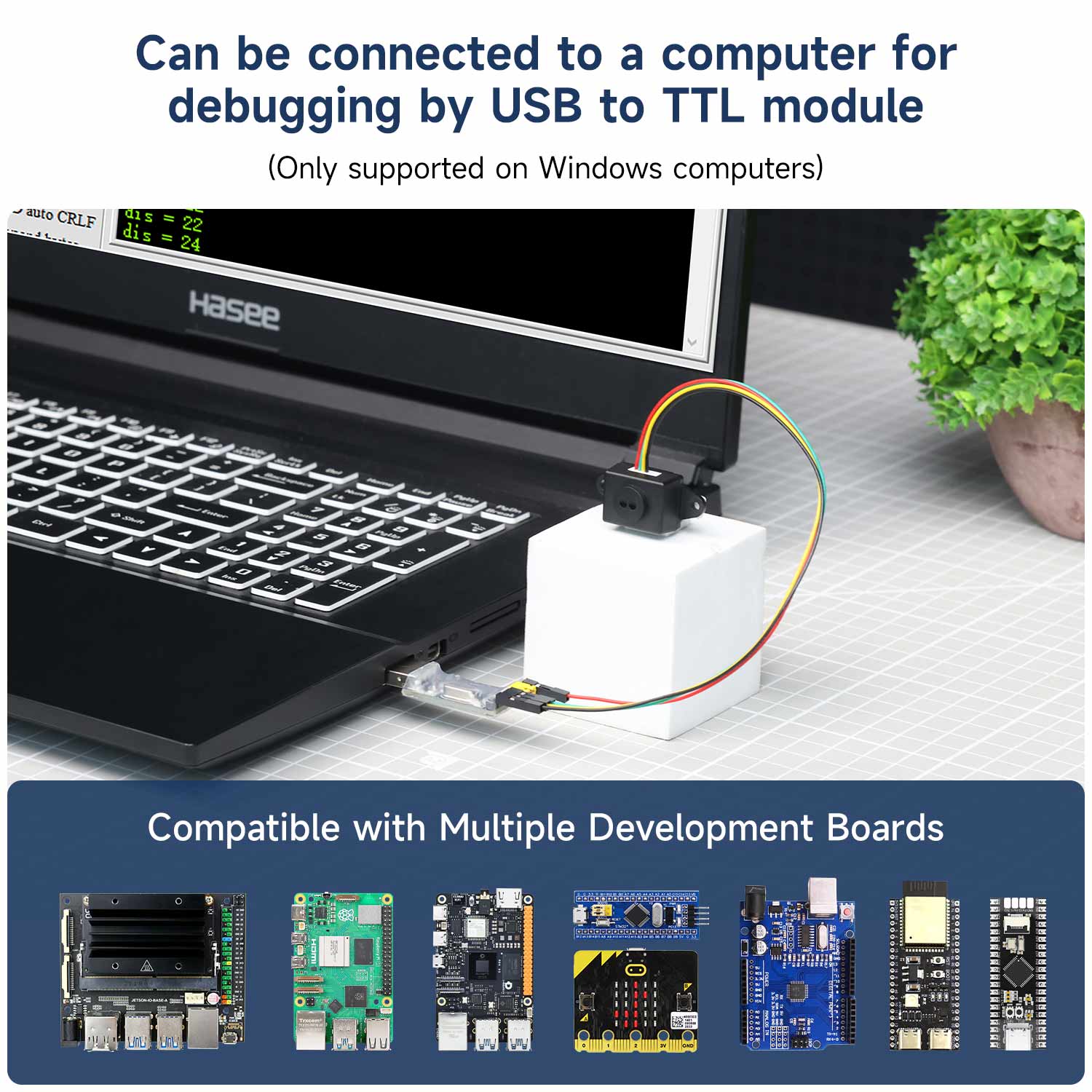 Yahboom TinyF Laser Ranging Module for Robot Car Distance Measurement