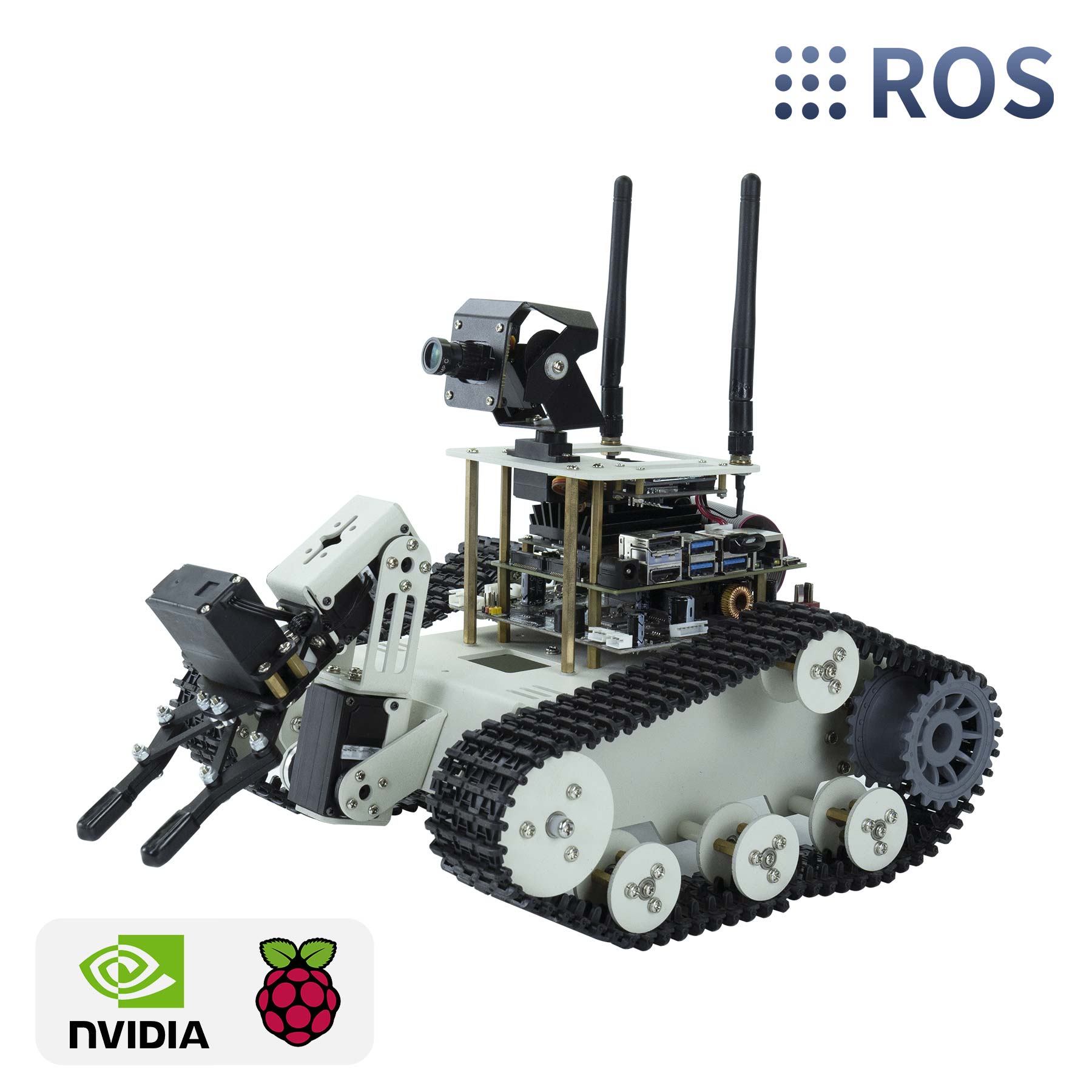 ROS AI Vision Tank with 3DOF Robotic Arm for Raspberry Pi Jetson NANO ...
