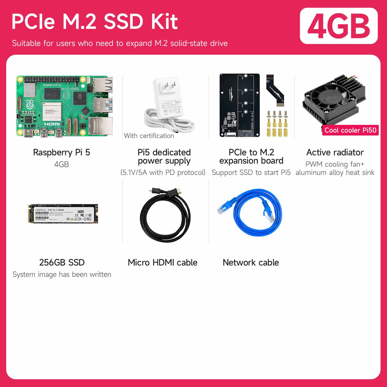 Raspberry Pi 5 AI Large Model Board and Starter Kit(1G/2G/4G/8G/16G)