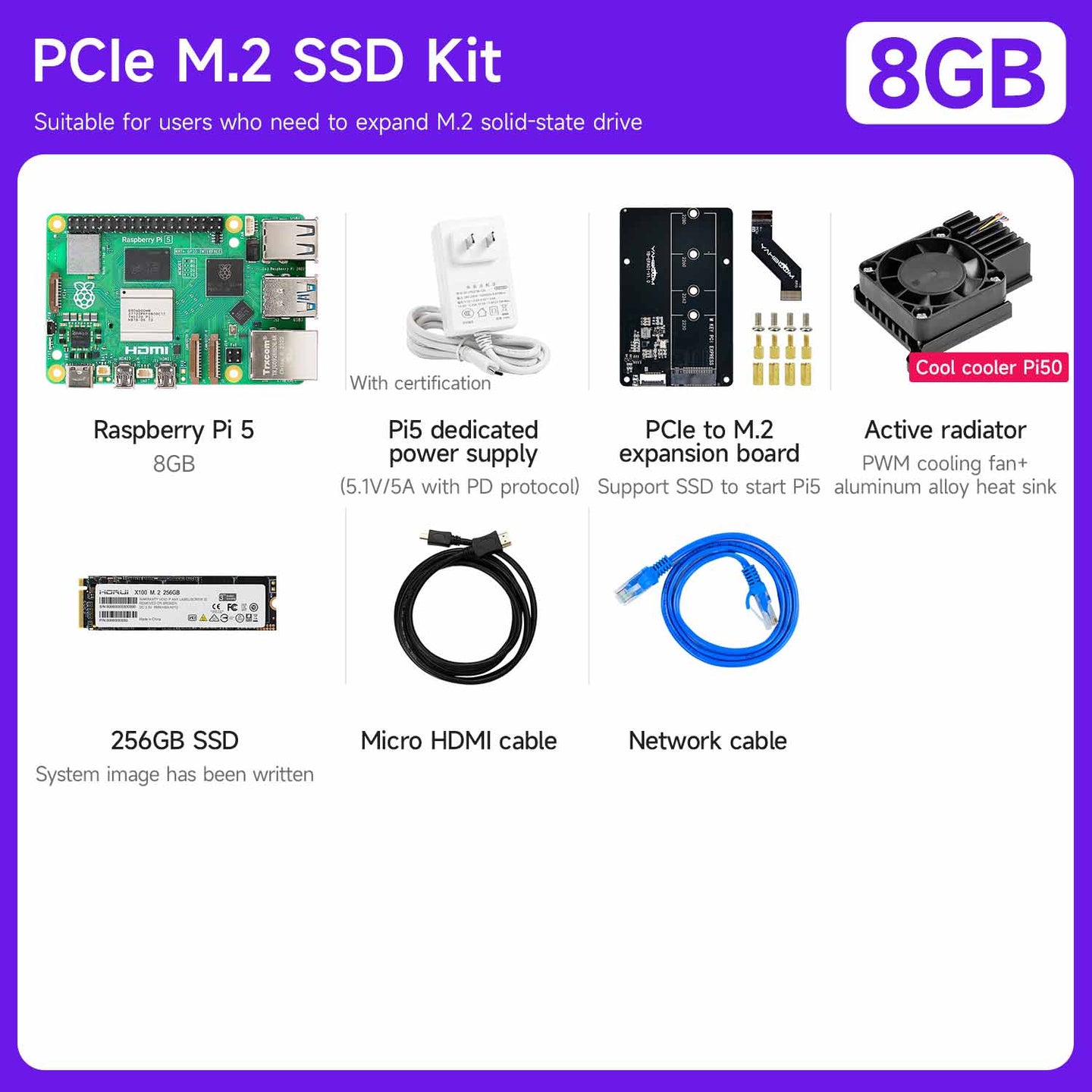Raspberry Pi 5 AI Large Model Board and Starter Kit(1G/2G/4G/8G/16G)