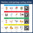 Sorting stickers for different types of waste with corresponding images and codes.