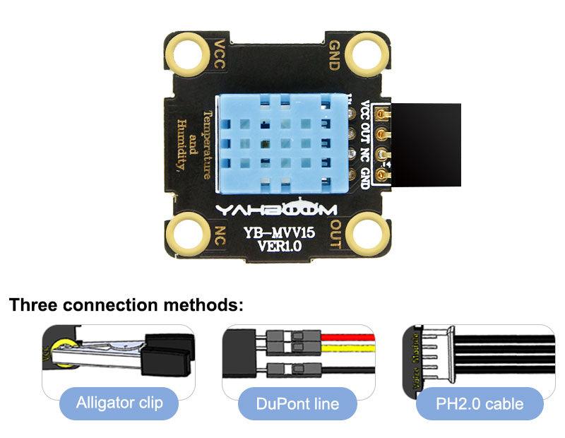 Yahboom Temperature and Humidity Sensor Module compatible with alligator clip/DuPont line/PH2.0 cable - Yahboom