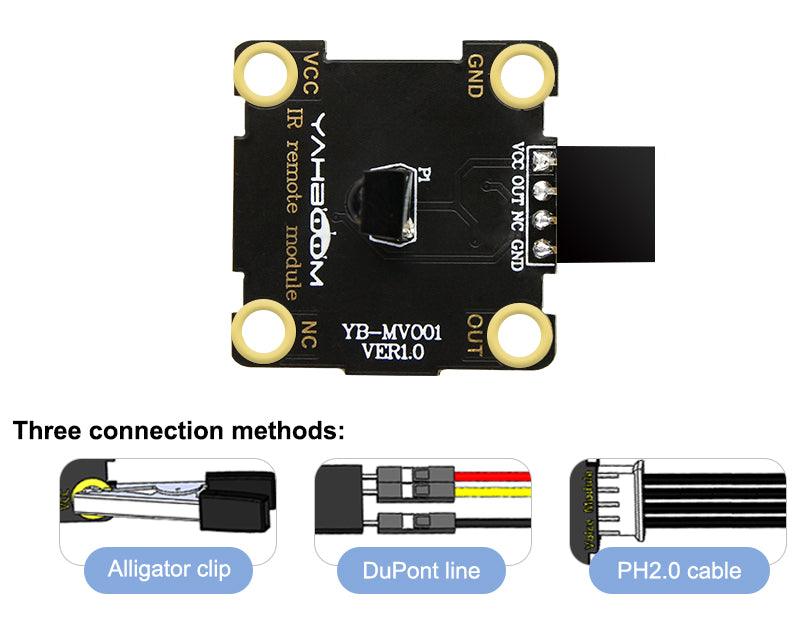 Yahboom lnfrared receiving module compatible with alligator clip/DuPont line/PH2.0 cable - Yahboom