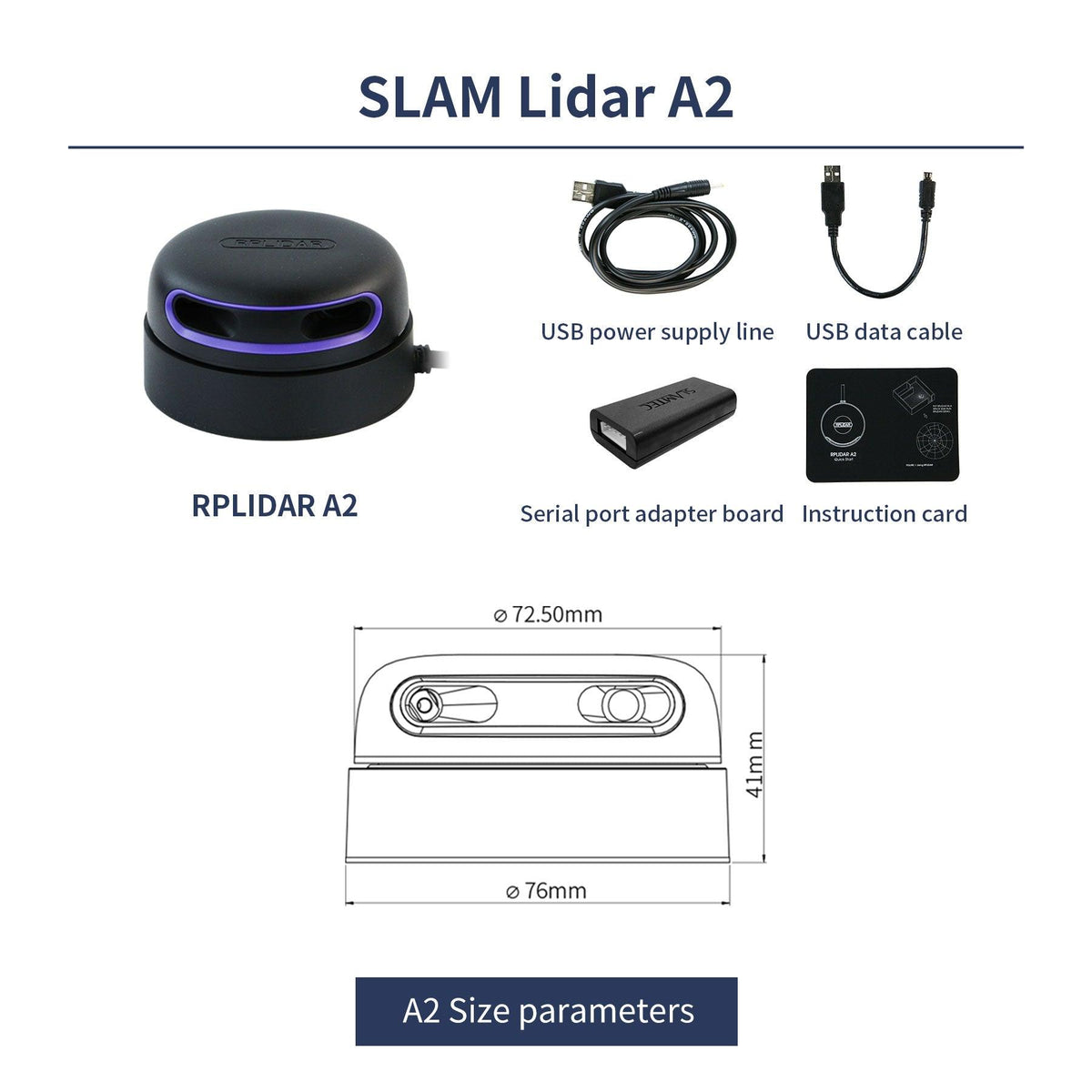 Slamtec RPLIDAR Lidar C1 A1 A2 A3 S1 S2 S2L Mapper M2 support ROS ROS2
