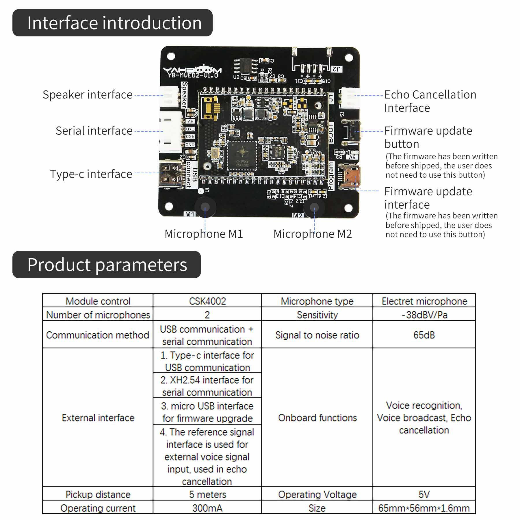 Yahboom Intelligent Voice Speech Recognition Module Voice Board 5V Power Supply - Yahboom