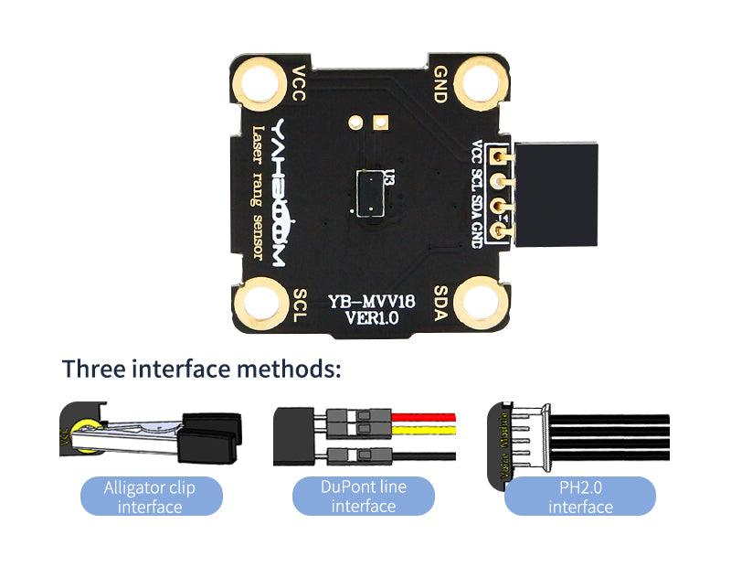 Yahboom TOF VL53L0X Laser ranging sensor module compatible with alligator clip/DuPont line/PH2.0 cable - Yahboom