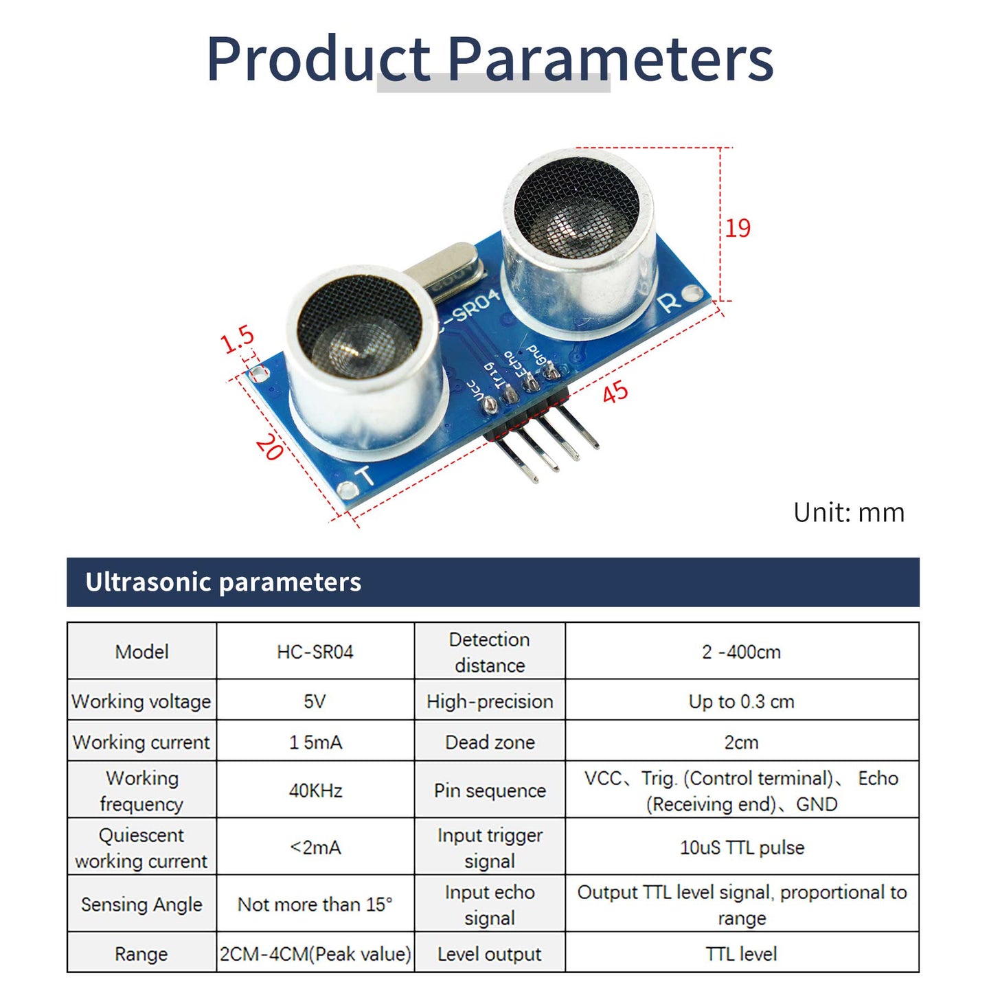 Module à ultrasons Yahboom HC-SR04
