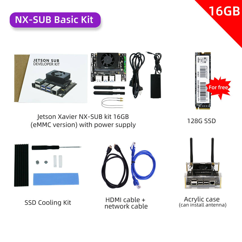 Jetson Xavier NX SUB Developer Kit with 8GM/16GB RAM (eMMC Version) 128G SSD for free