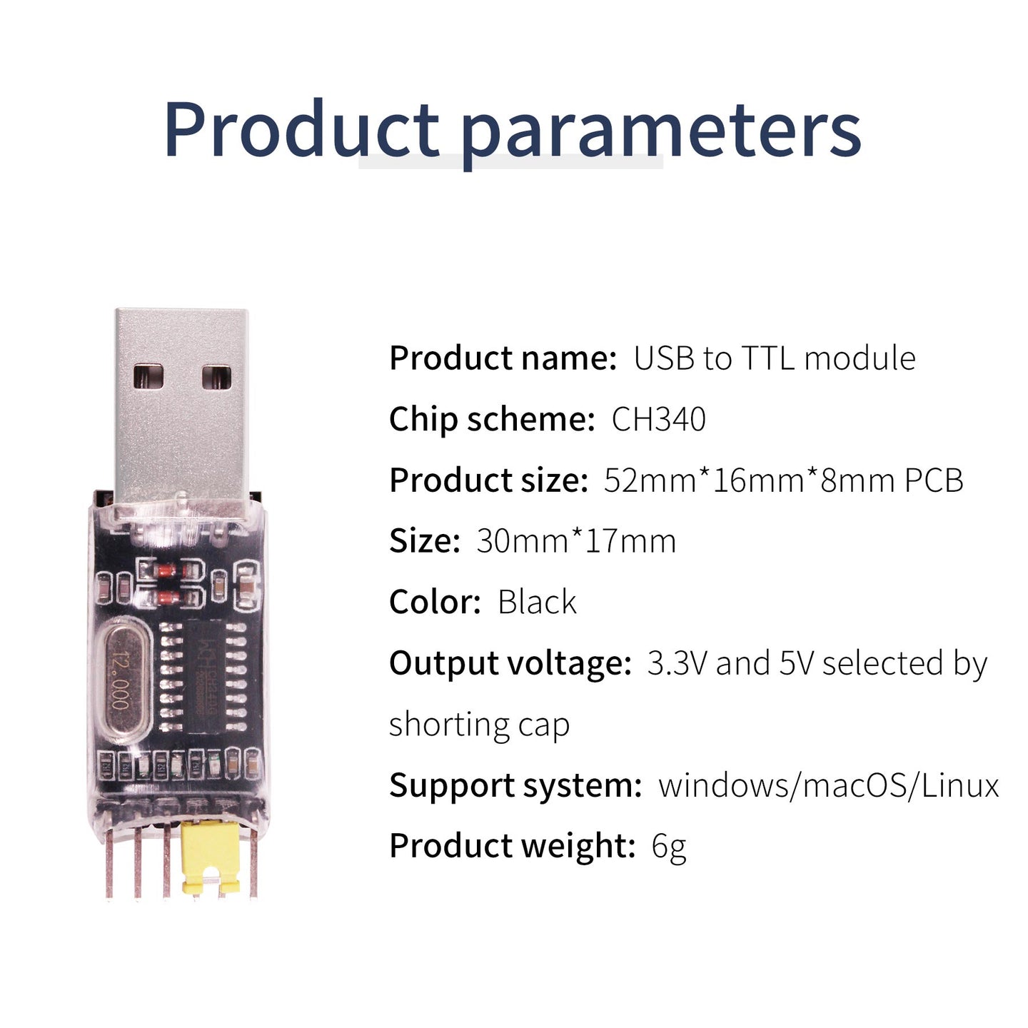 Module USB vers TTL Yahboom avec 4 lignes DuPont