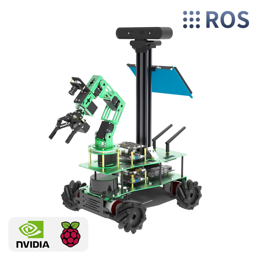 ROS Educational Robot with 6DOF Robotic Arm for RPi 5 NVIDIA Jetson