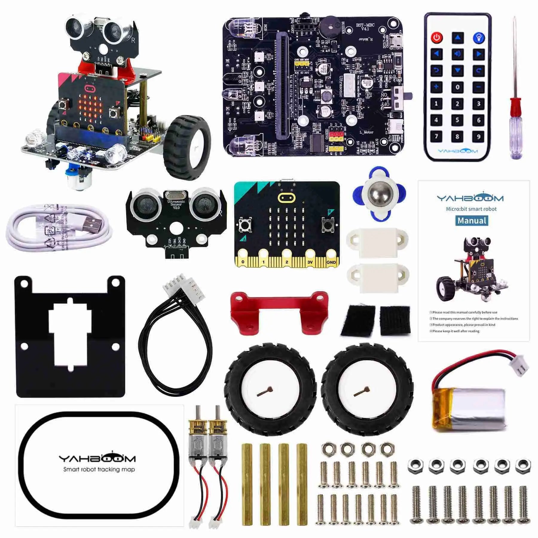 Yahboom micro:bit smart robot car bitbot with IR and APP for Micro:bit V2/V1.5 yahboom