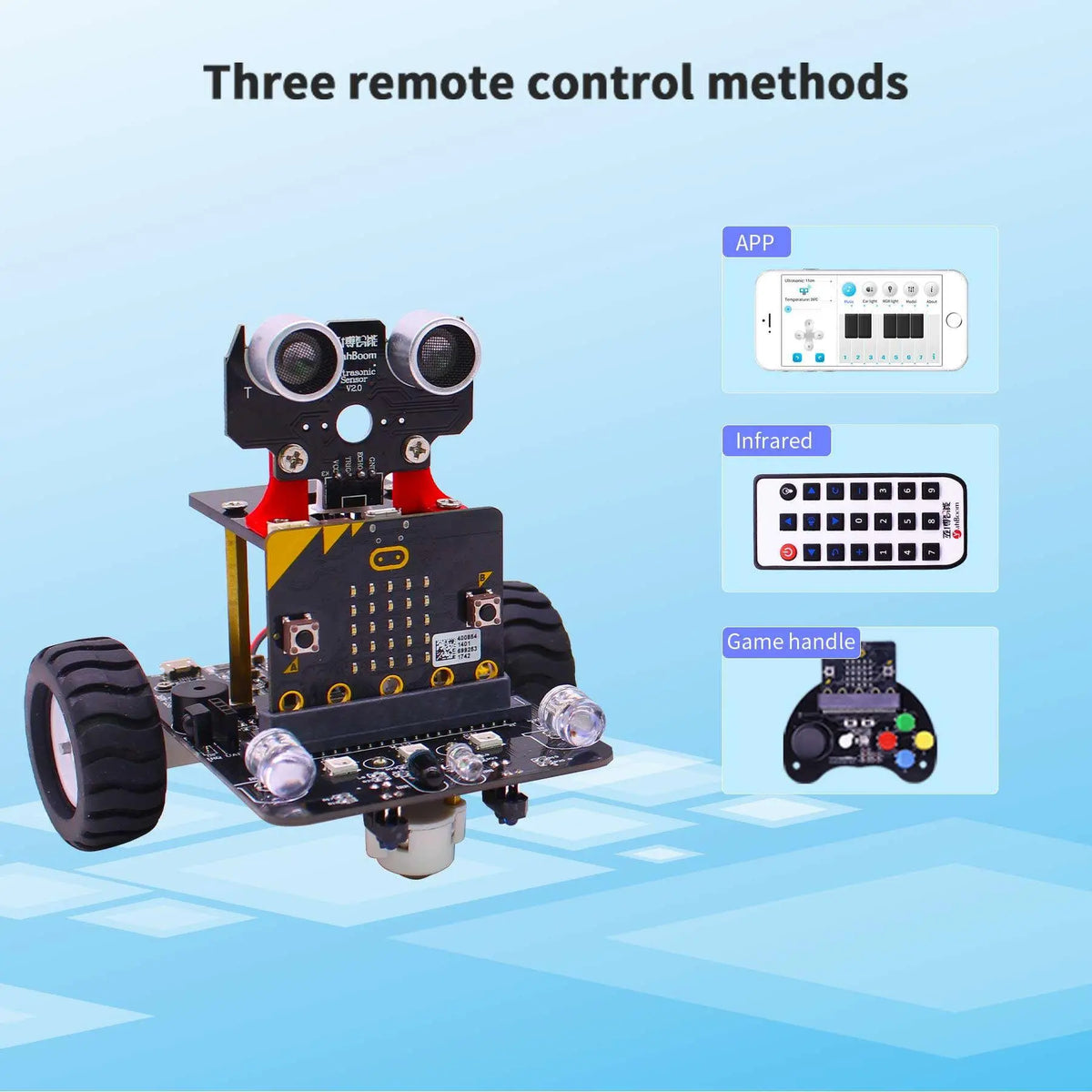 Mini Bit Bot Make Code Microbit Car Kit Support MakeCode Programming APP IR Control | Yahboom