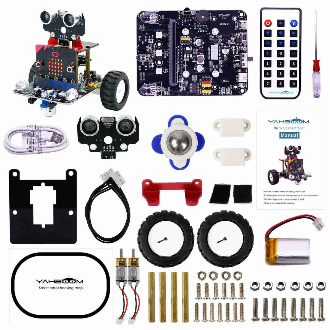 Microbit Car Kit Support MakeCode Programming APP IR Control | Yahboom