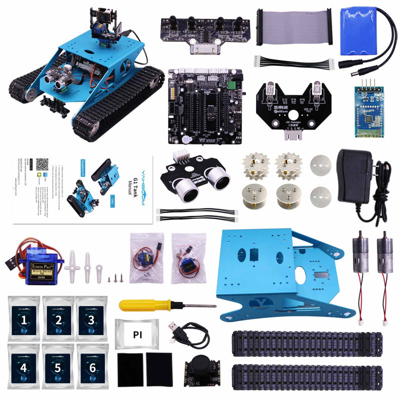 G1 AI Vision Smart Tank Robot Kit with WiFi video camera for Raspberry Pi 4B