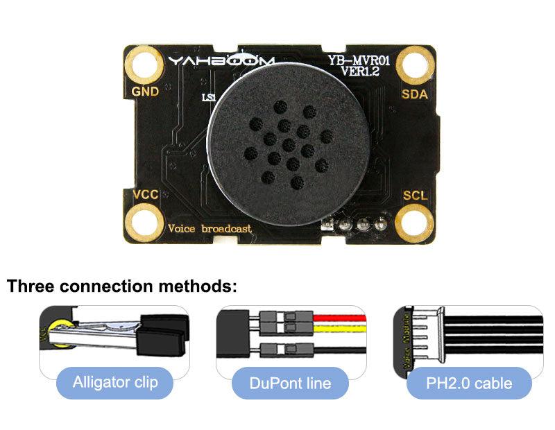 Yahboom Speech synthesis broadcast module compatible with alligator clip/DuPont line/PH2.0 cable - Yahboom