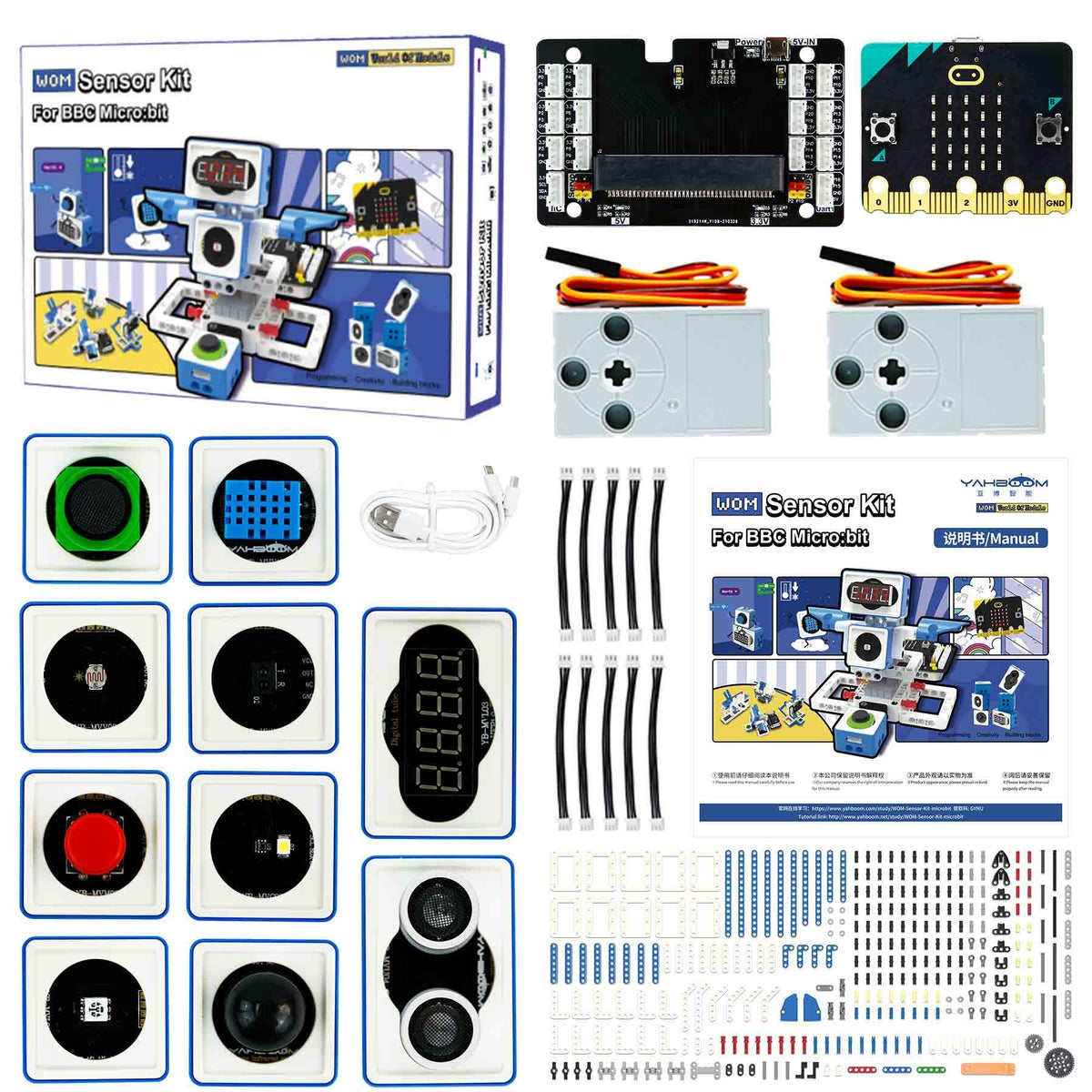 Yahboom world of module programmable sensor kit for Micro:bit V2 board