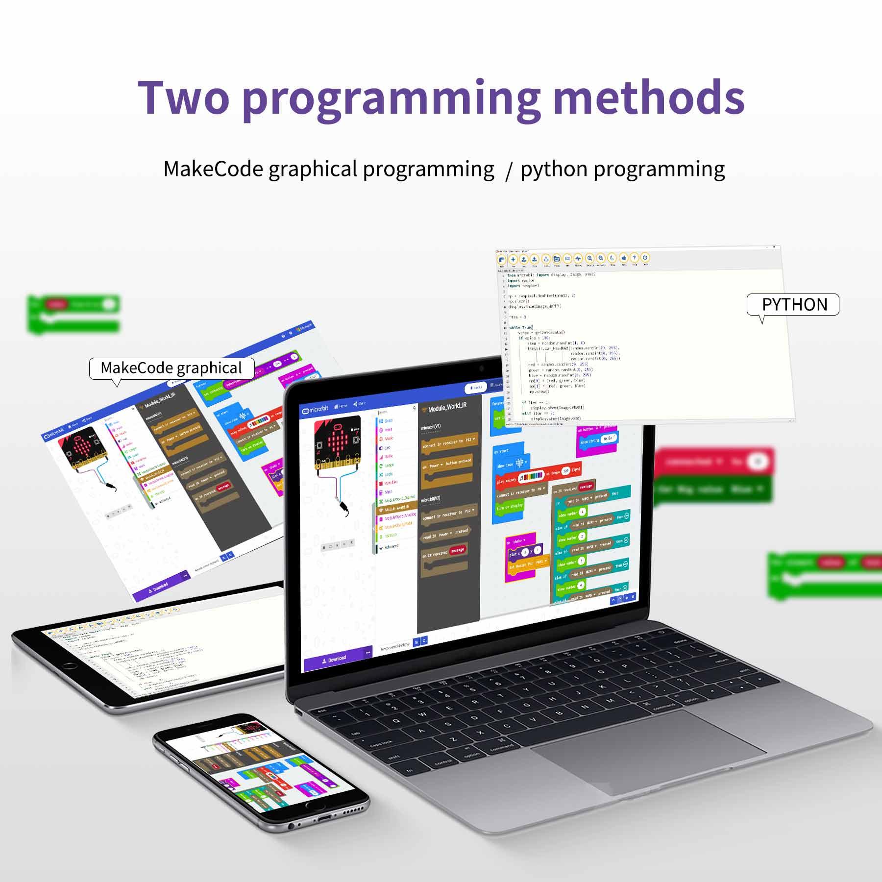 Yahboom world of module programmable sensor kit for Micro:bit V2 board - Yahboom